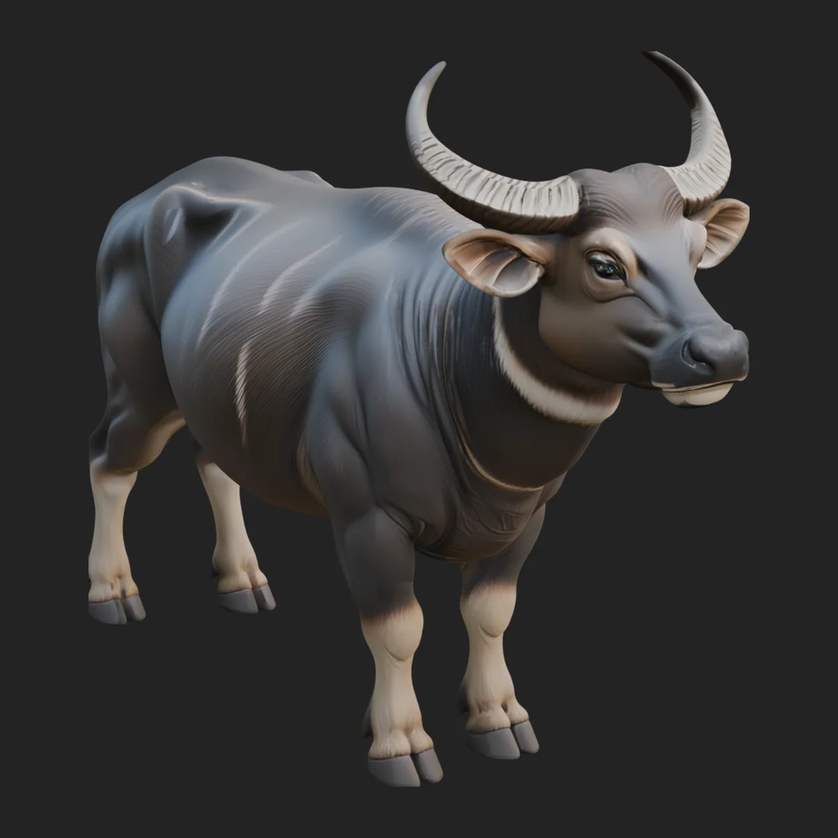 Water Buffalo Statue Design 4
