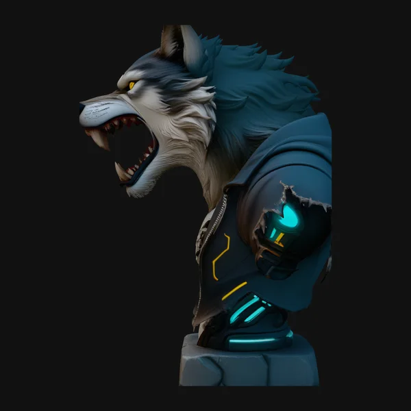 Werewolf in Jacket Bust Statue Design 2