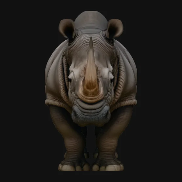 White Rhinoceros Statue Design 1
