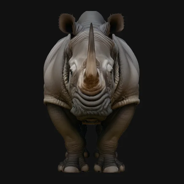 White Rhinoceros Statue Design 2