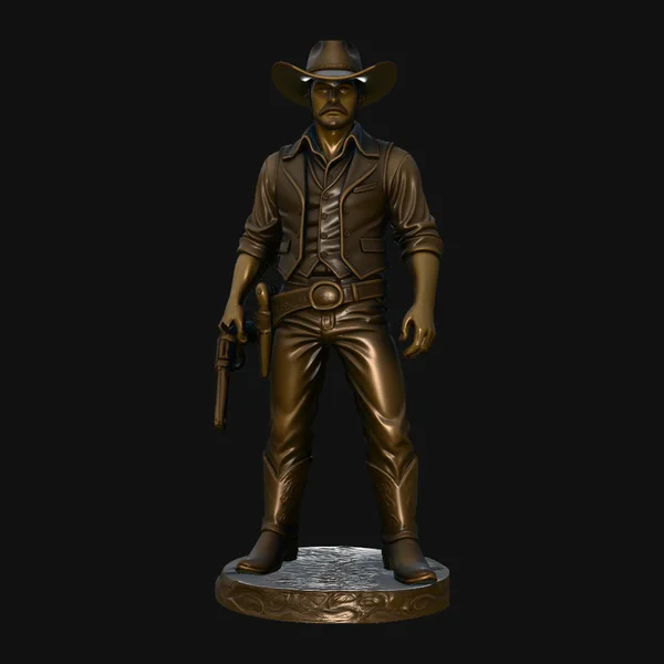 Wild West Gunslinger Statue Design 1