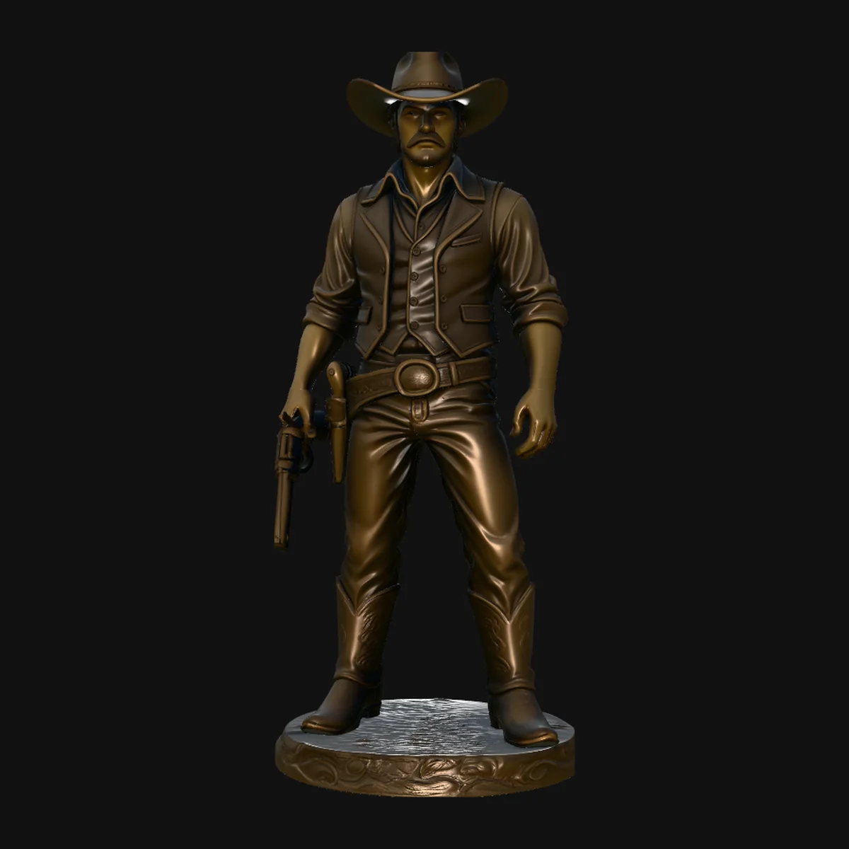 Wild West Gunslinger Statue Design 1