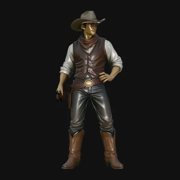 Wild West Gunslinger Statue Design 2