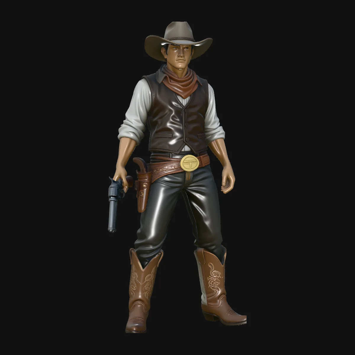 Wild West Gunslinger Statue Design 3