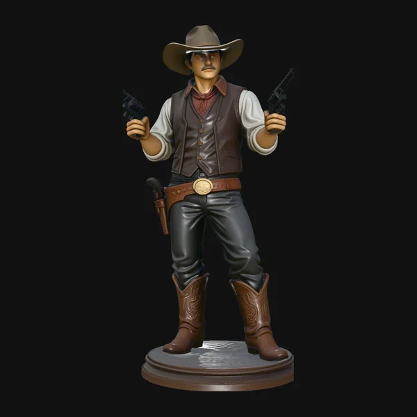 Wild West Gunslinger Statue Design 4