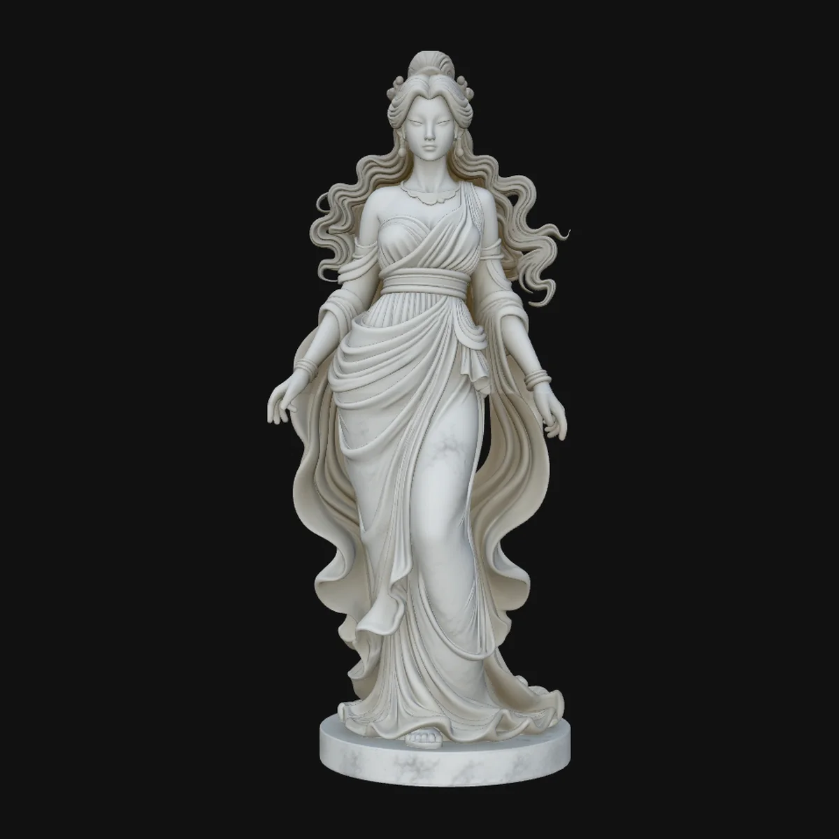 Windswept Greek Goddess Statue Design 2