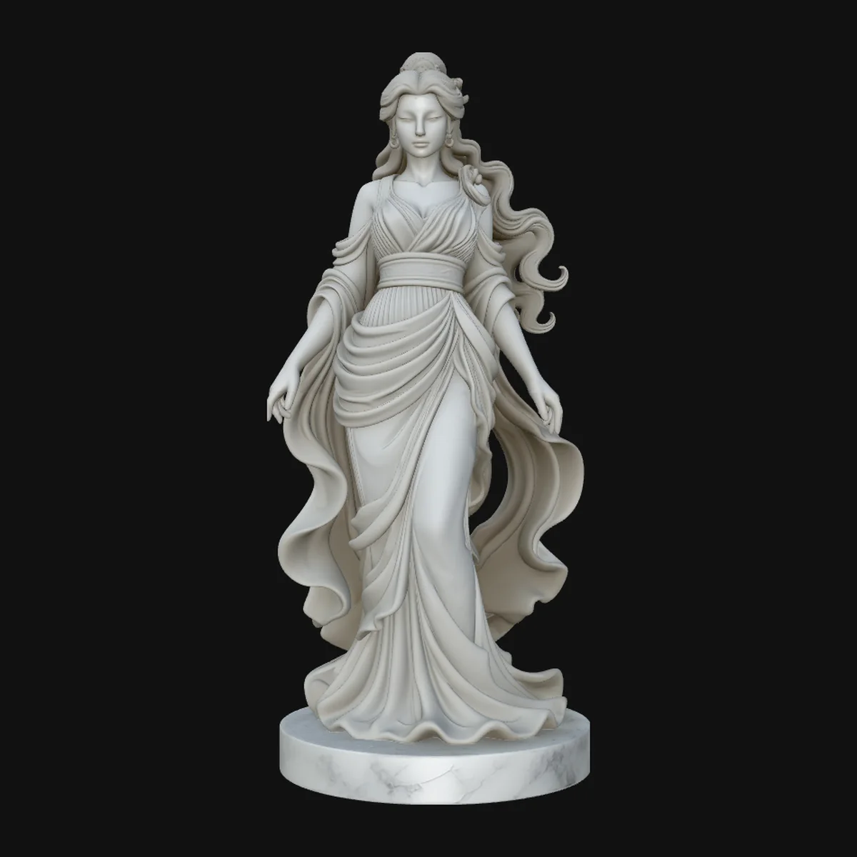 Windswept Greek Goddess Statue Design 3