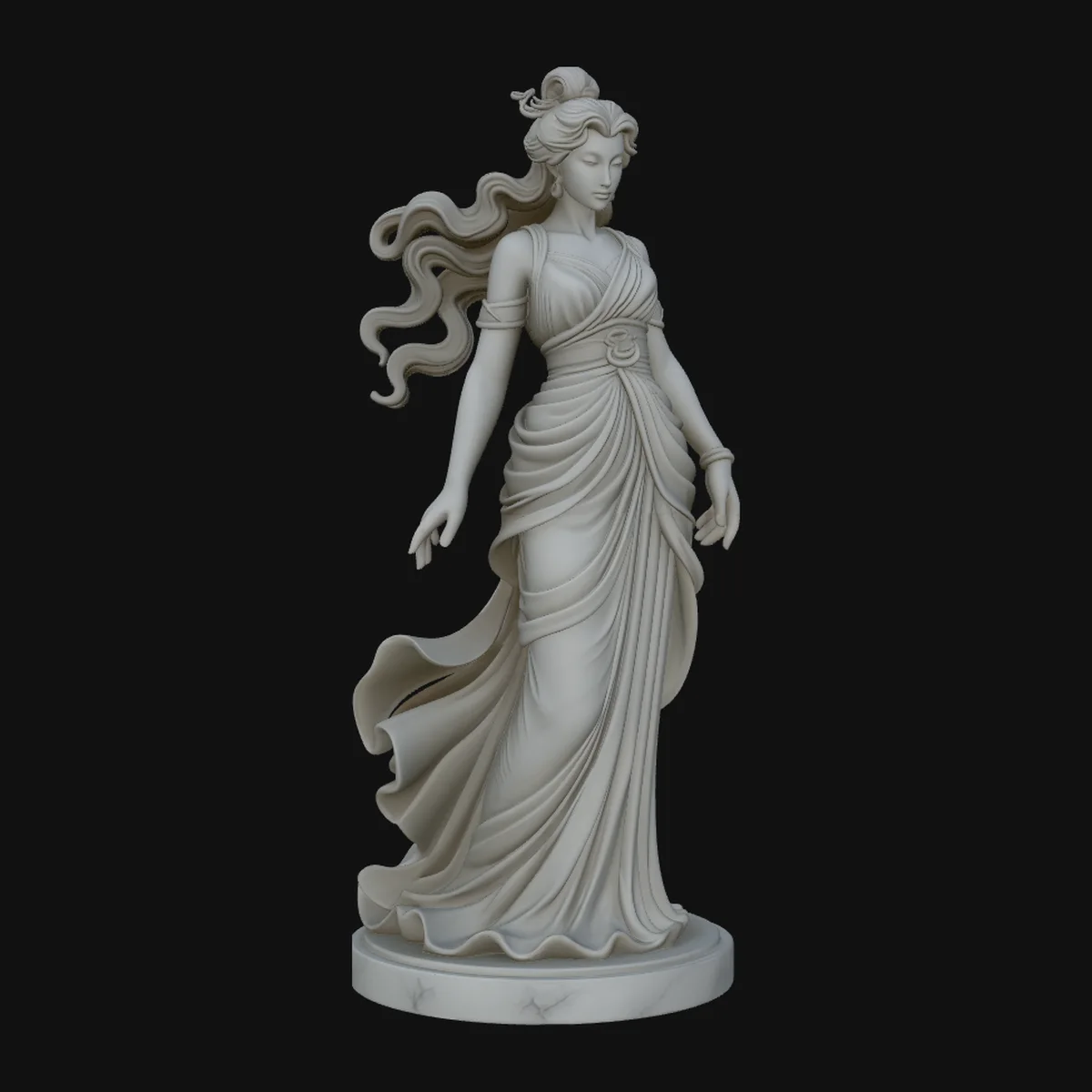Windswept Greek Goddess Statue Design 4