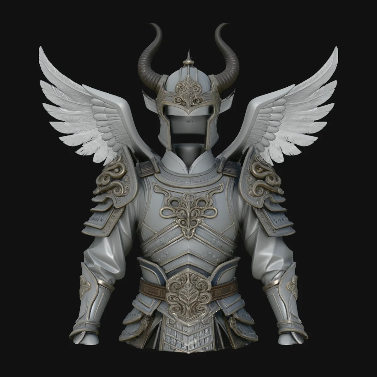 Winged Angel Armor Statue Design 2
