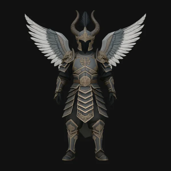 Winged Angel Armor Statue Design 4