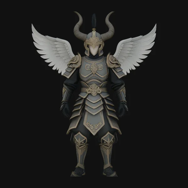 Winged Angel Armor Statue Design 5