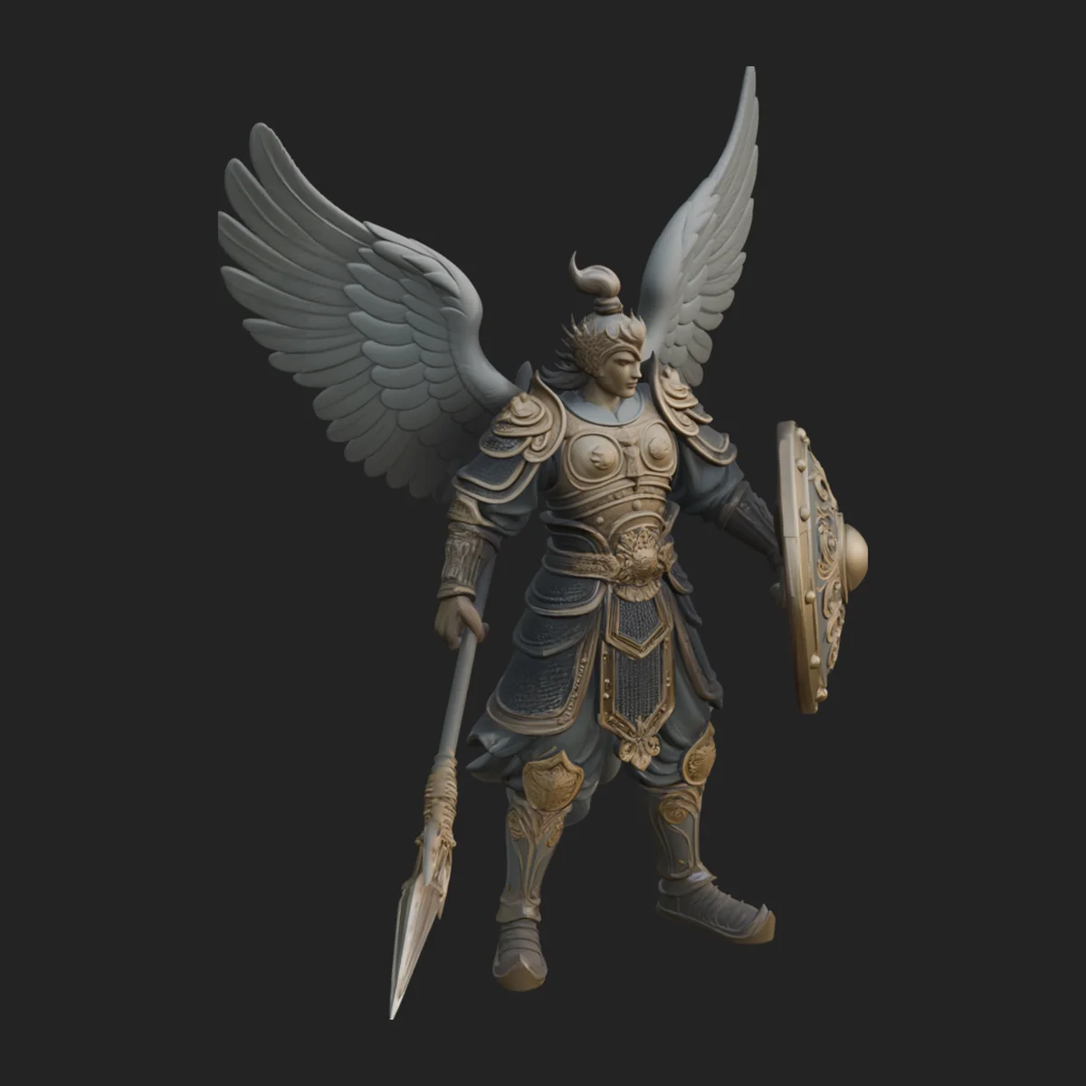 Winged Angel Armor Statue Design 7