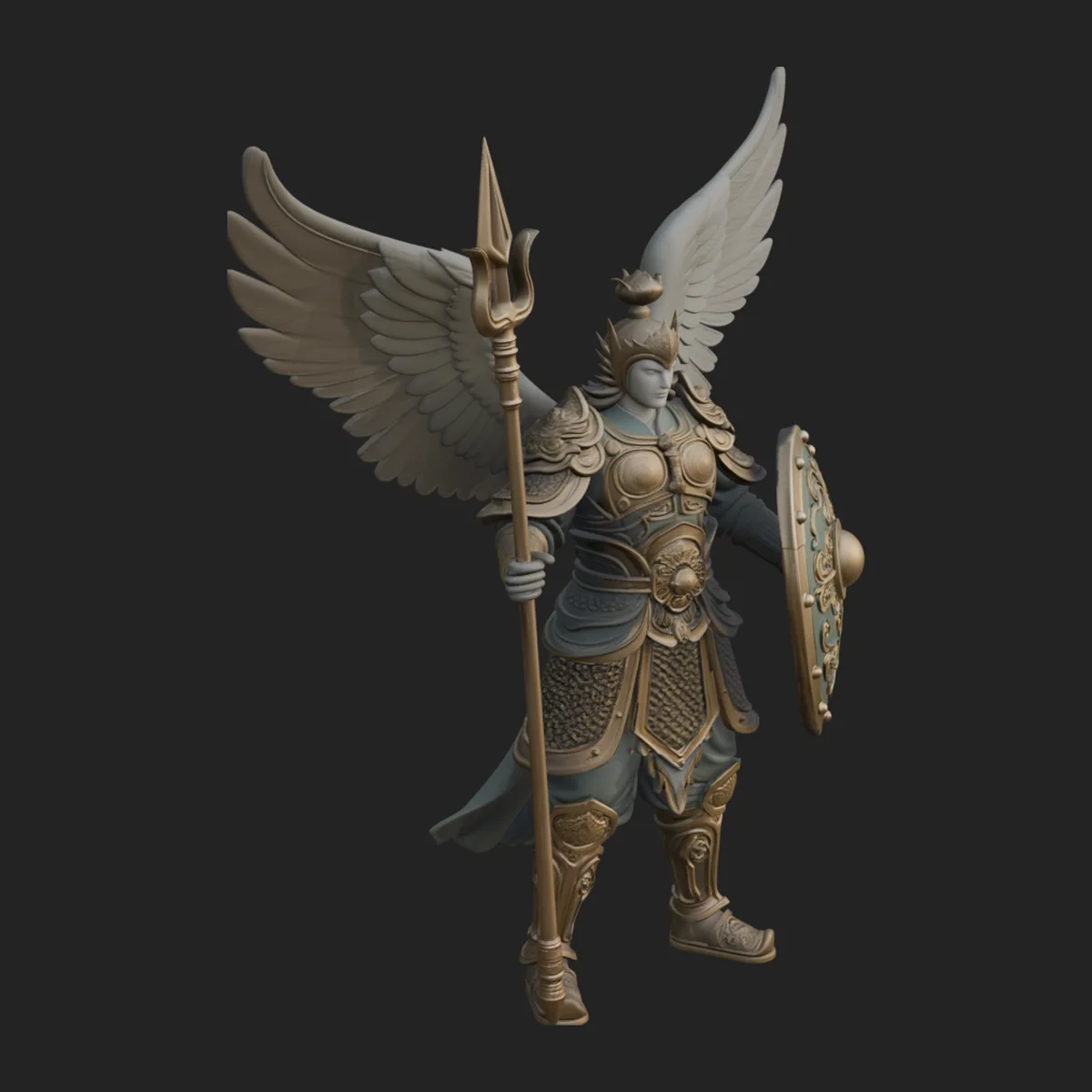 Winged Angel Armor Statue Design 9