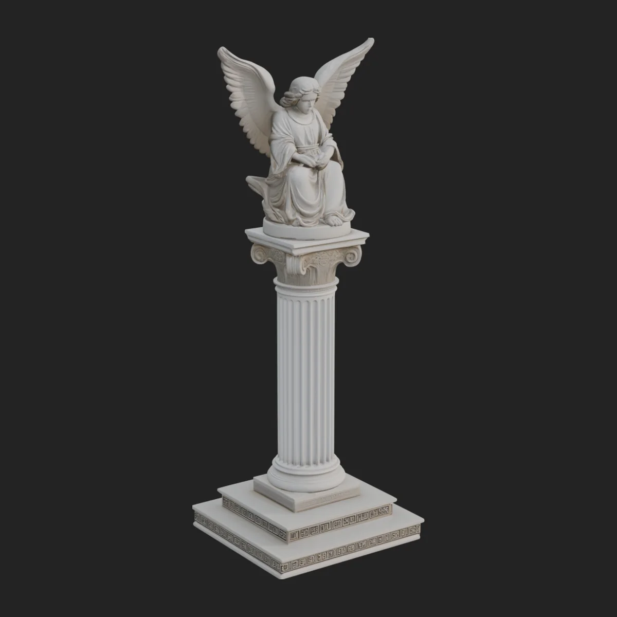 Winged Angel Column Monument Design 2