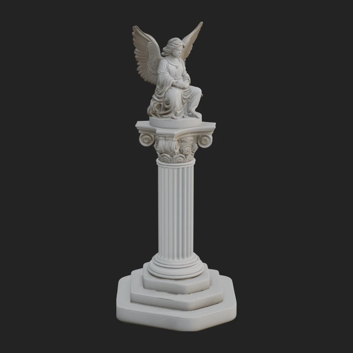 Winged Angel Column Monument Design 3