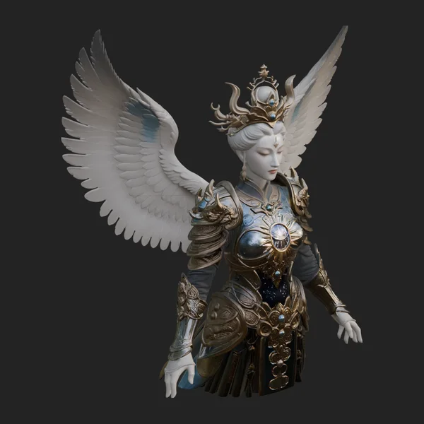 Winged Angel Warrior Bust Statue Design 7