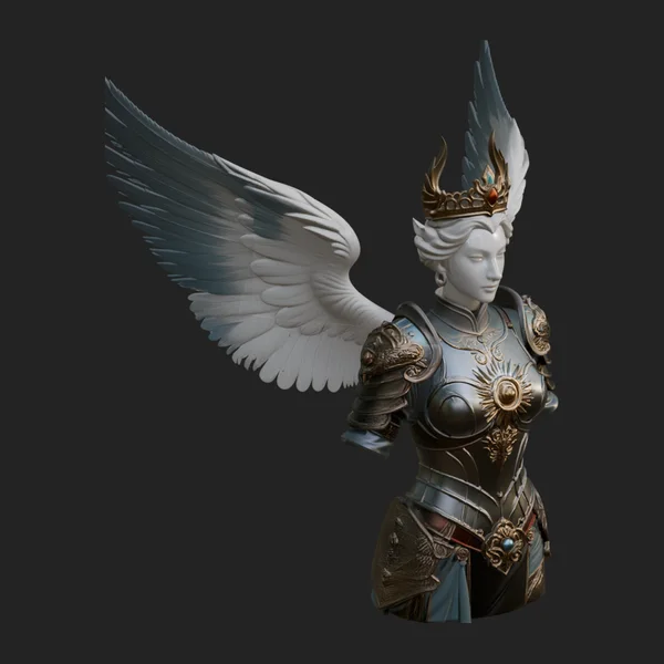 Winged Angel Warrior Bust Statue Design 9