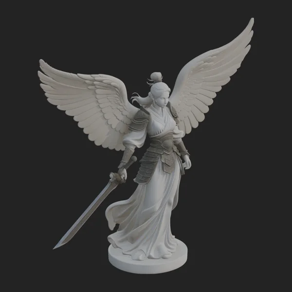 Winged Angel Warrior Woman Statue Design 5