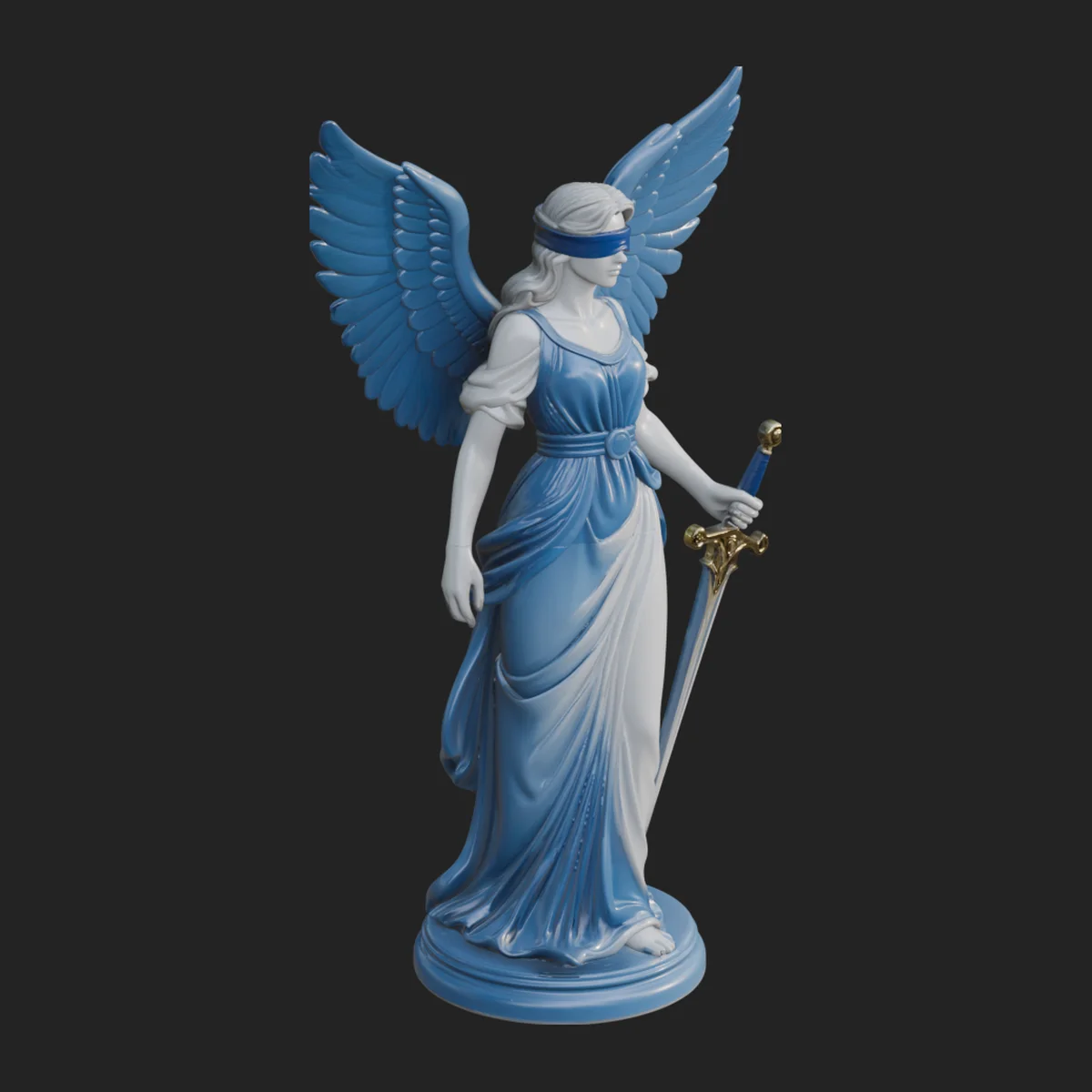 Winged Angel Warrior Woman Statue Design 7