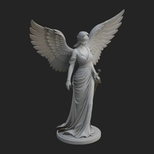 Winged Angel Woman Statue Design 1