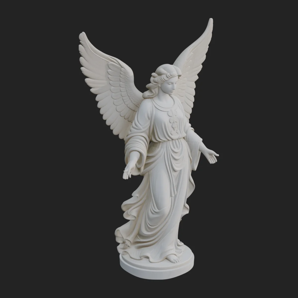Winged Angel Woman Statue Design 10