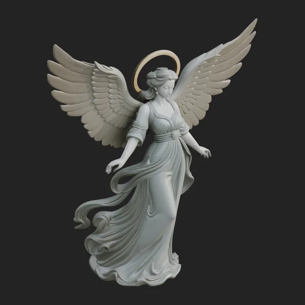 Winged Angel Woman Statue Design 2