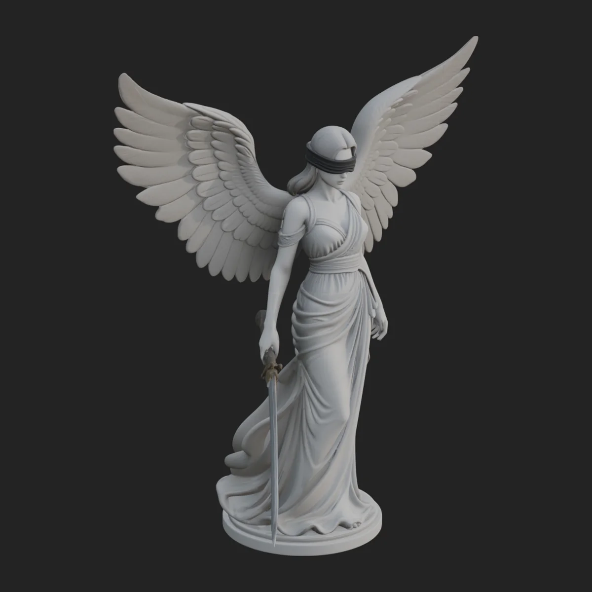 Winged Angel Woman Statue Design 3
