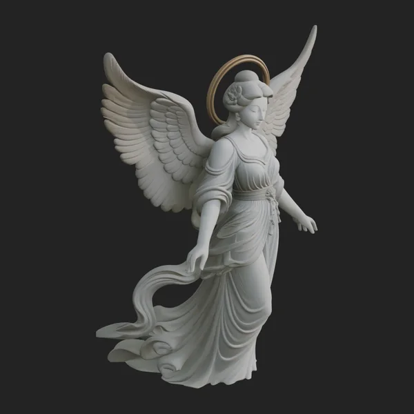 Winged Angel Woman Statue Design 4