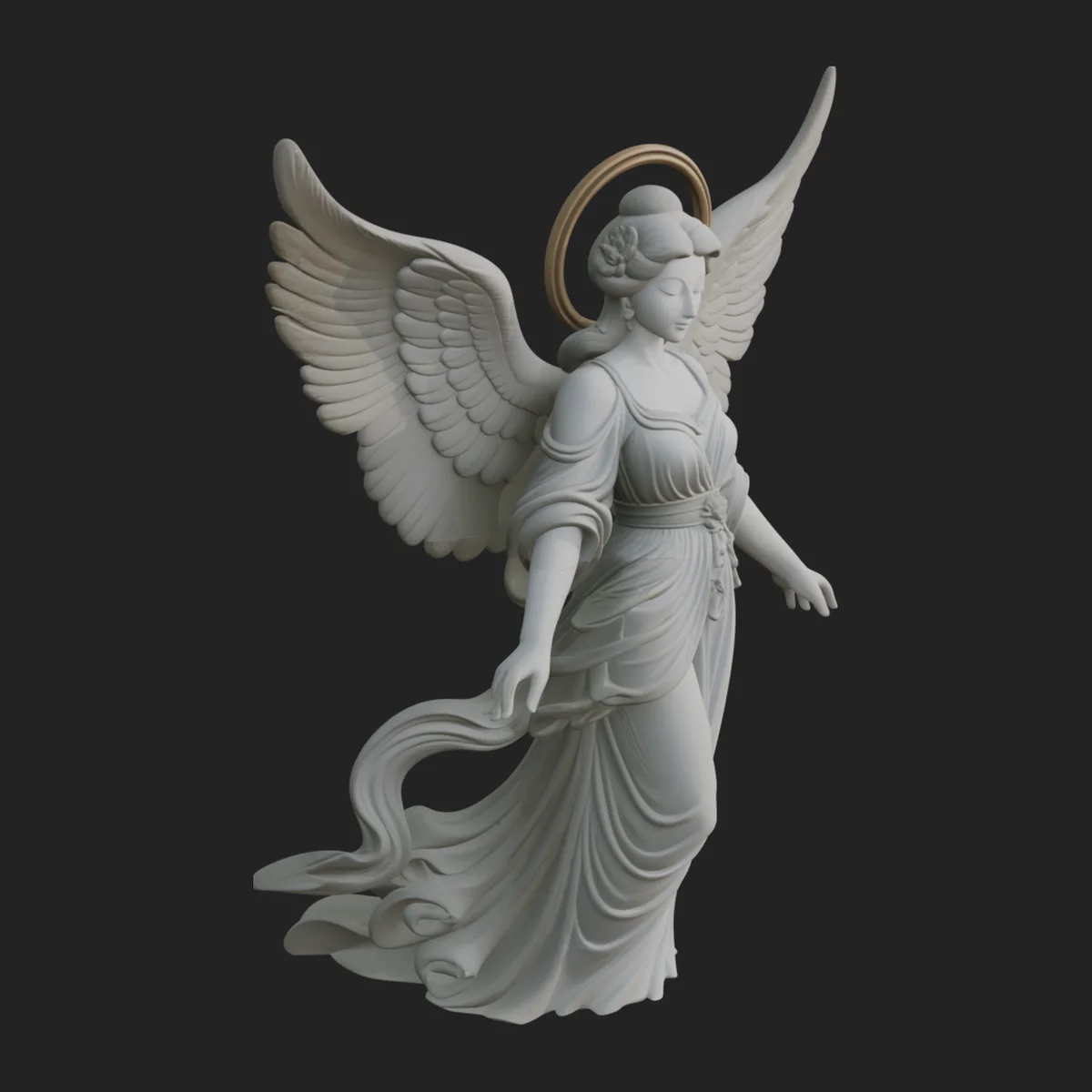 Winged Angel Woman Statue Design 4