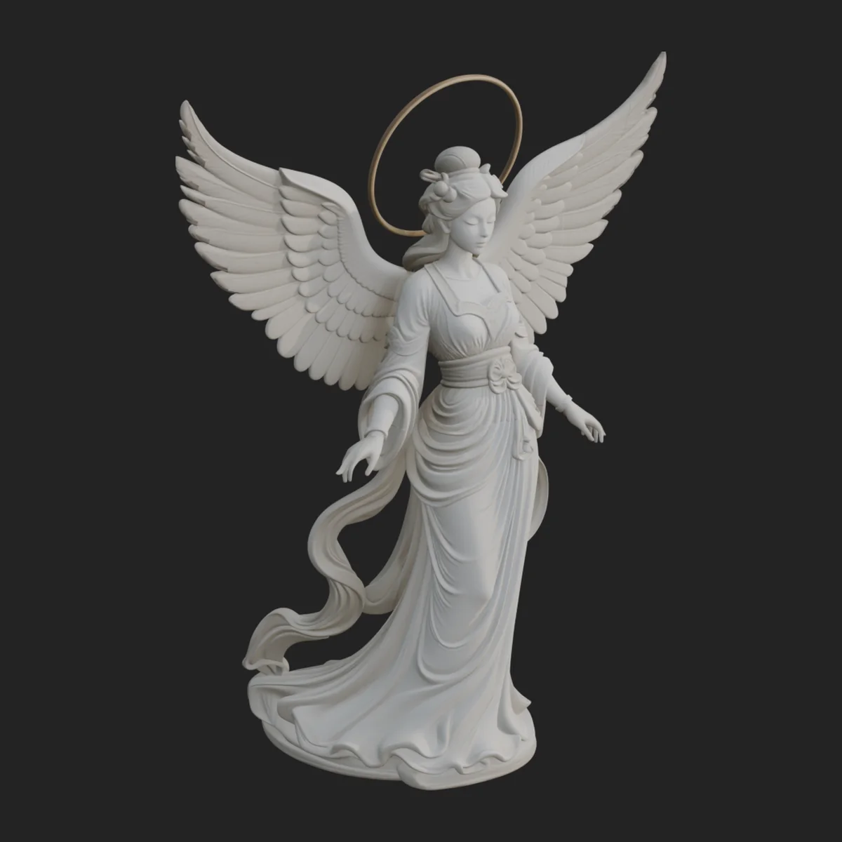 Winged Angel Woman Statue Design 5