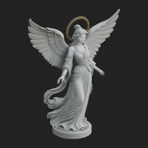 Winged Angel Woman Statue Design 6