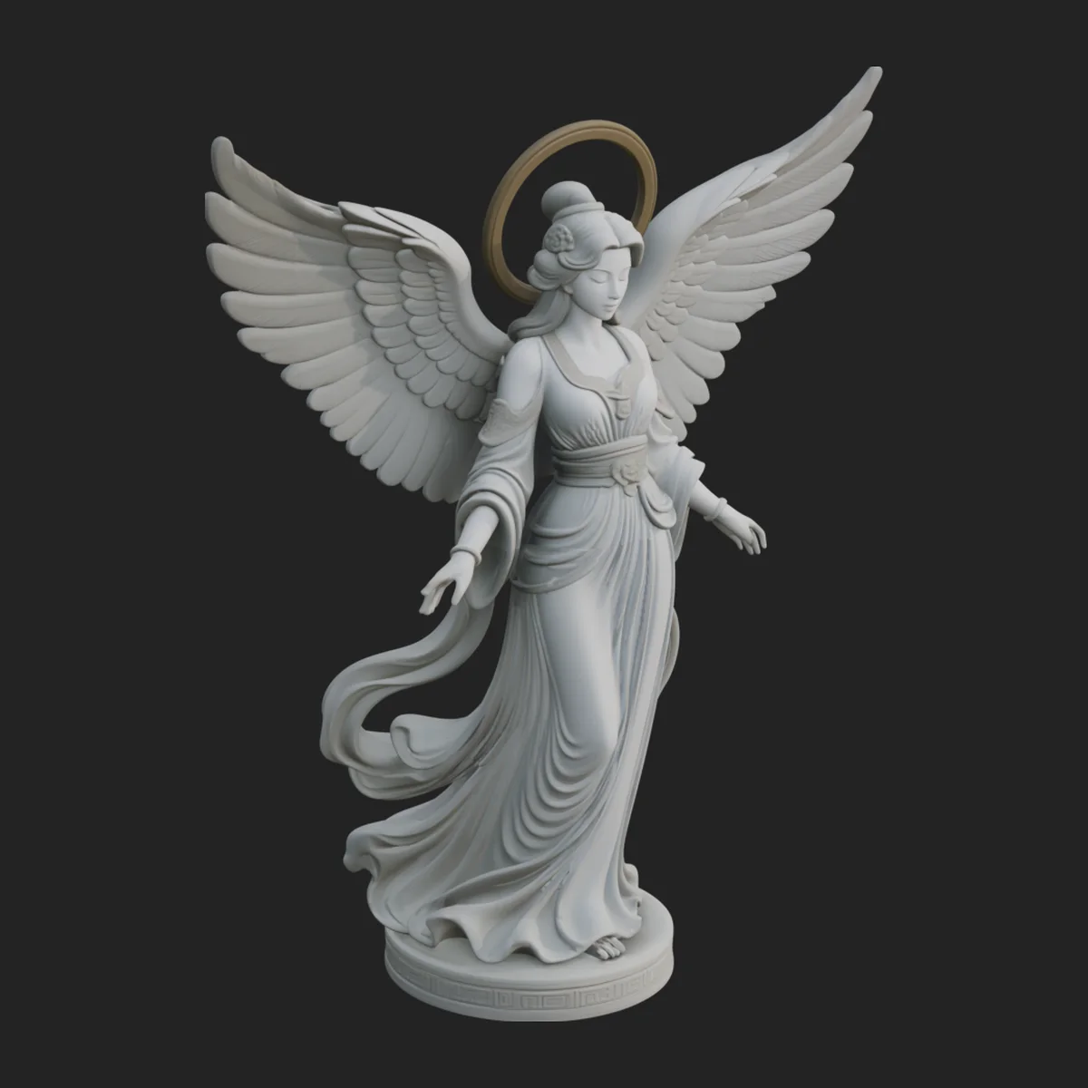 Winged Angel Woman Statue Design 6