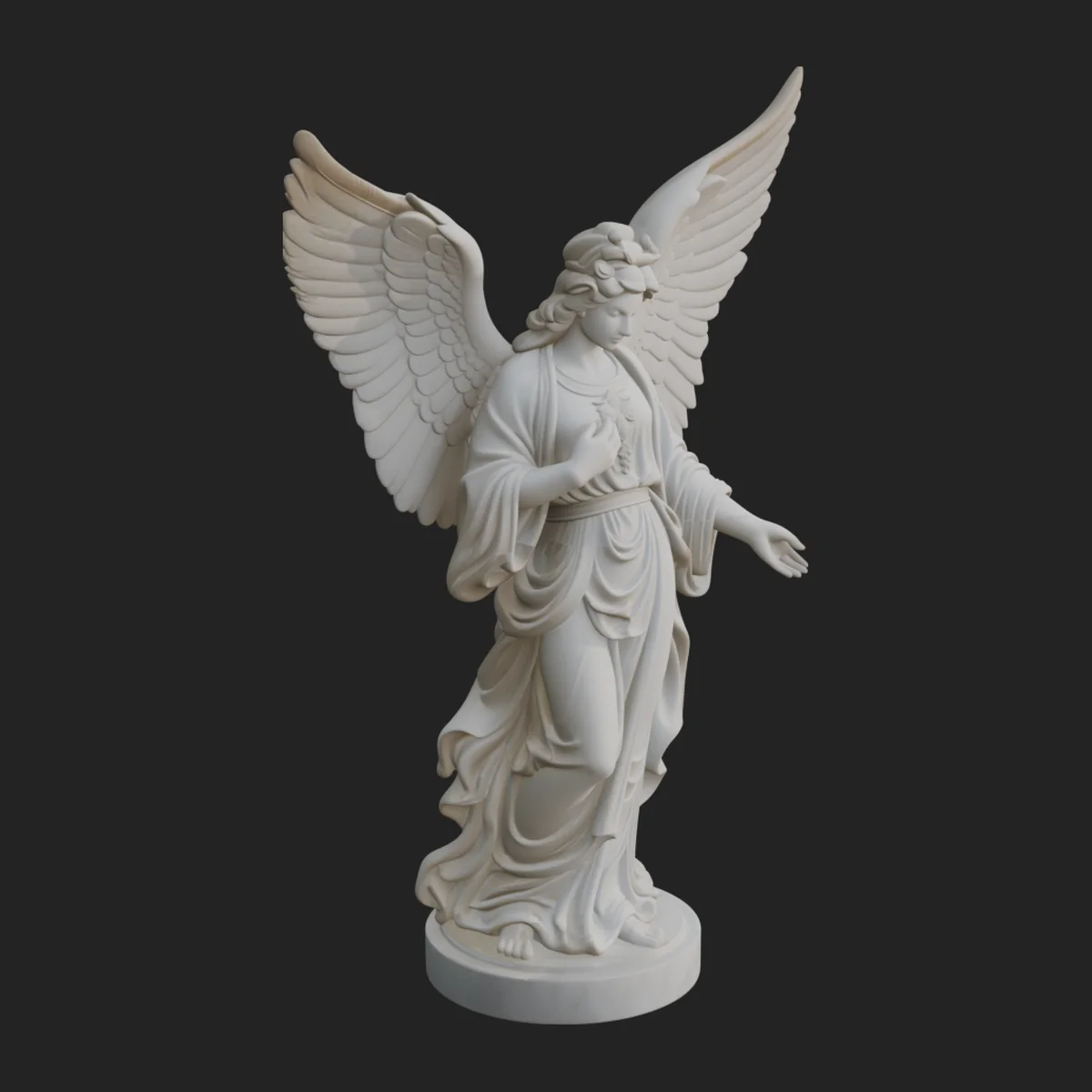 Winged Angel Woman Statue Design 7