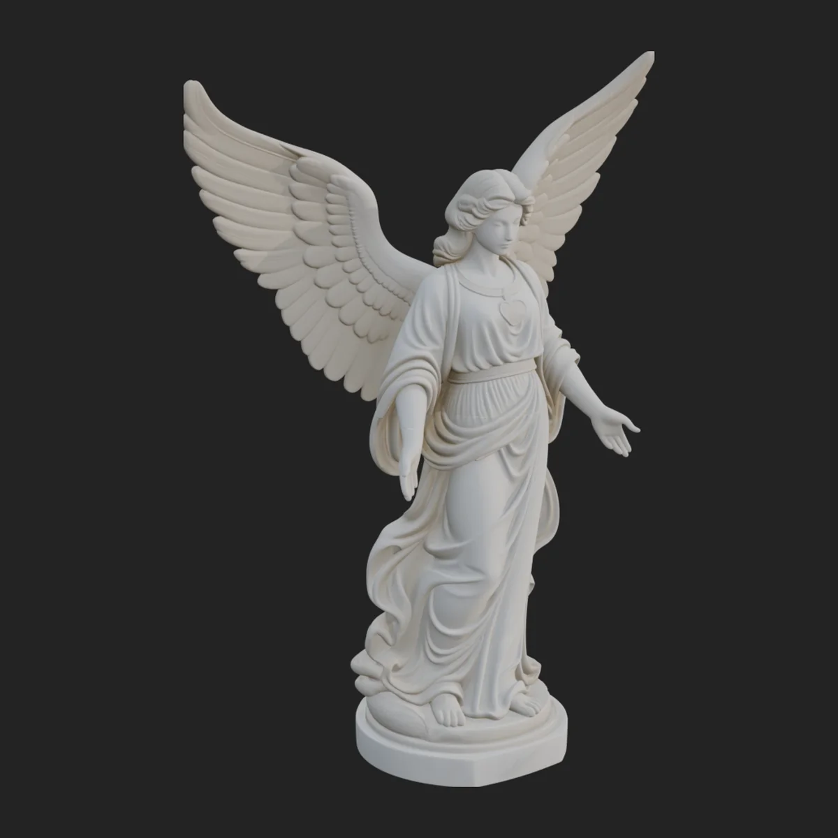 Winged Angel Woman Statue Design 8