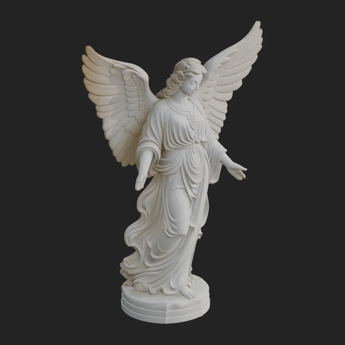 Winged Angel Woman Statue Design 9