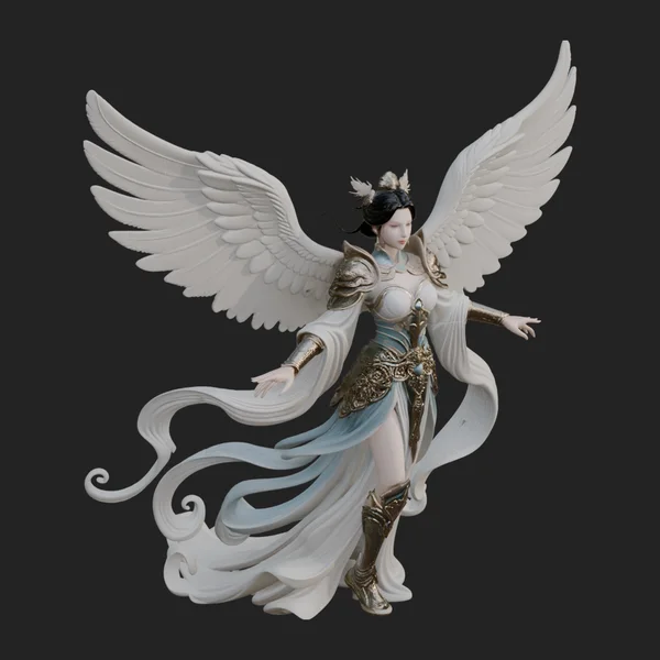 Winged Celestial Fairy Statue Design 1
