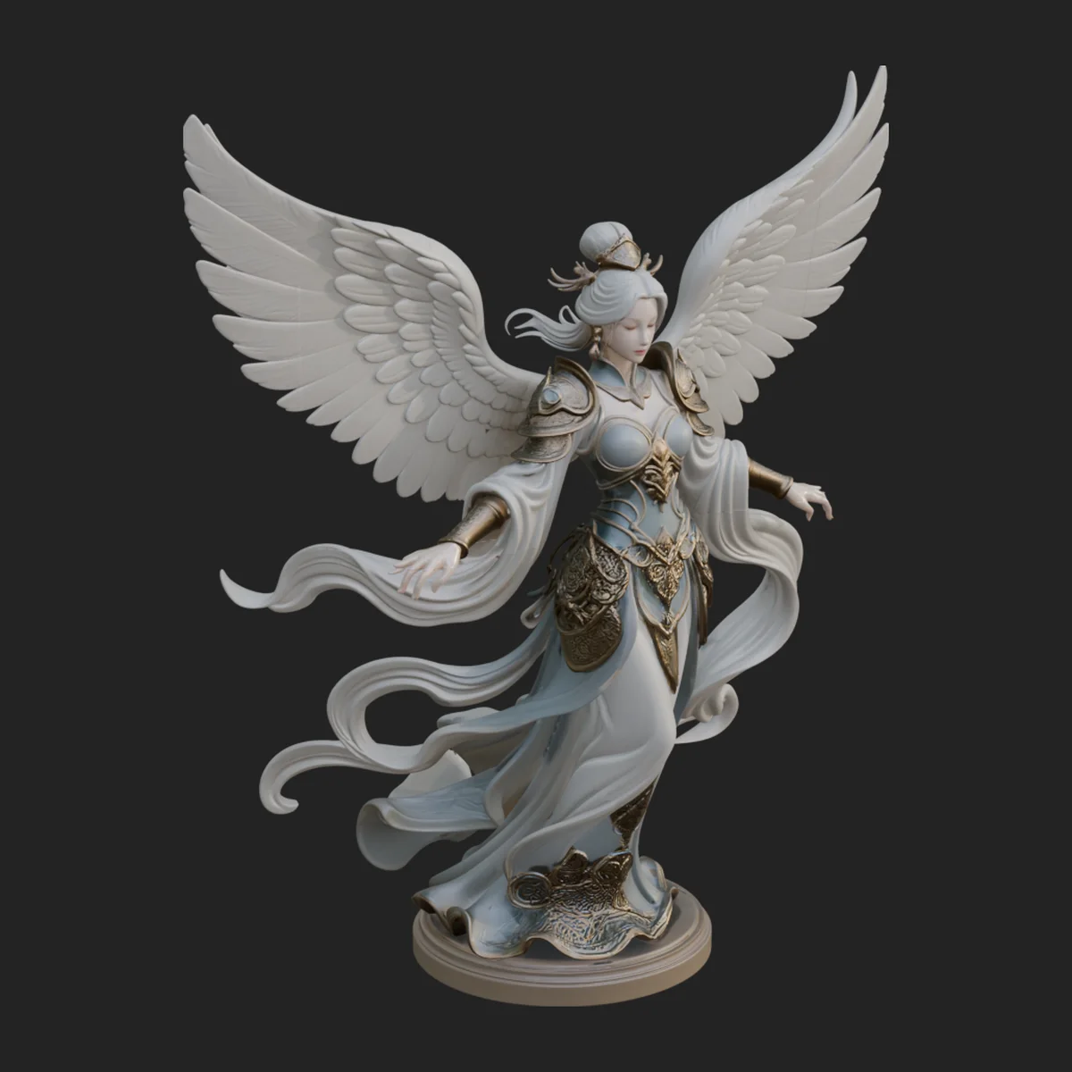 Winged Celestial Fairy Statue Design 4