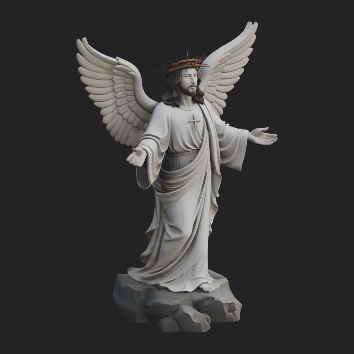 Winged Christ Statue Design 2