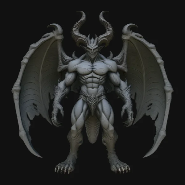Winged Demon Lord Statue Design 1