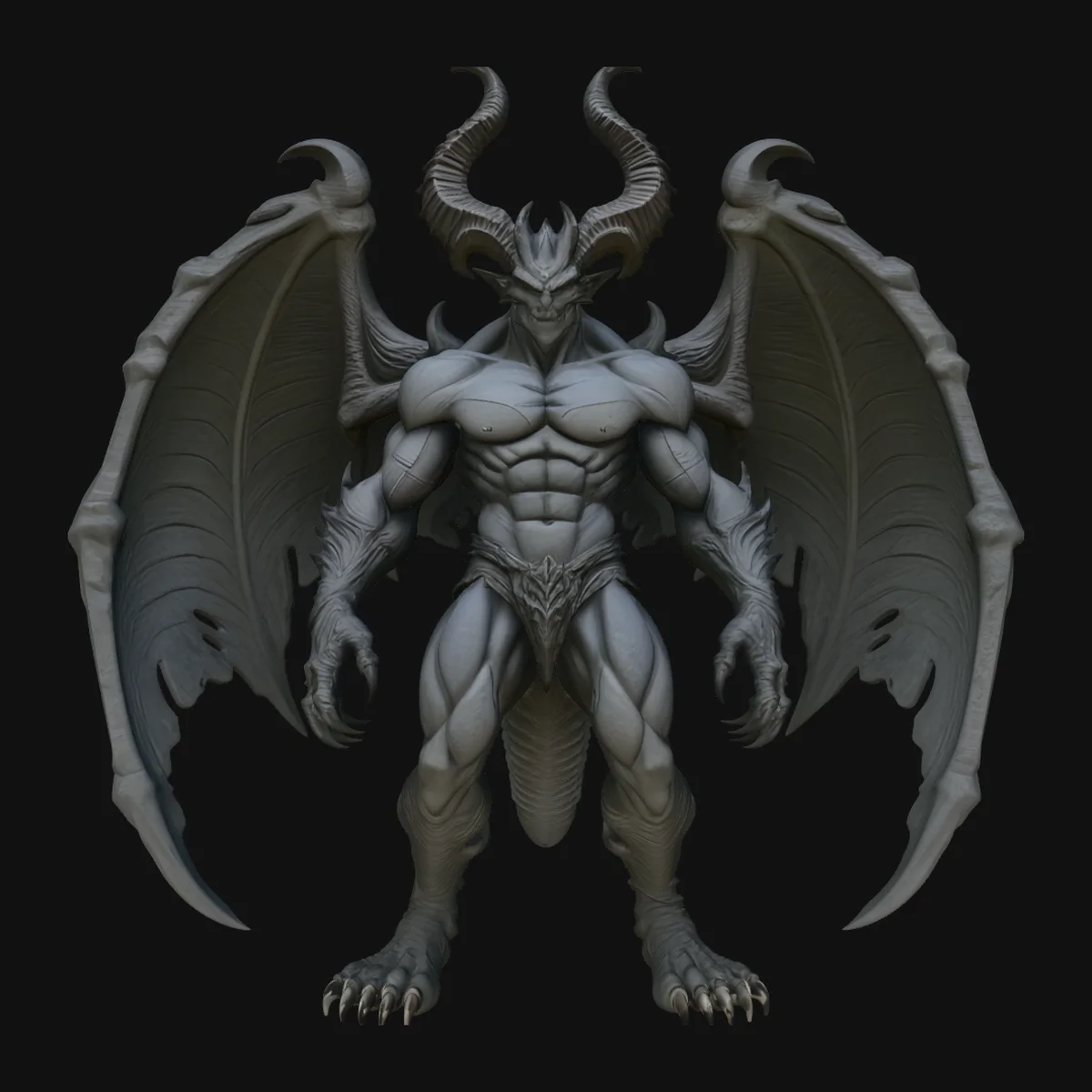 Winged Demon Lord Statue Design 1