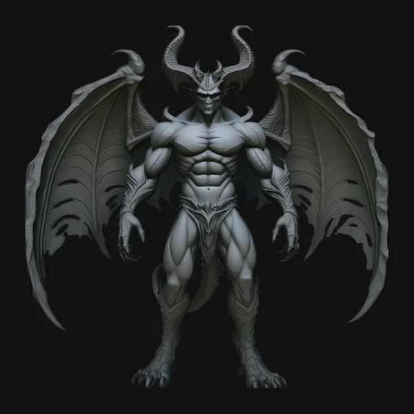 Winged Demon Lord Statue Design 2