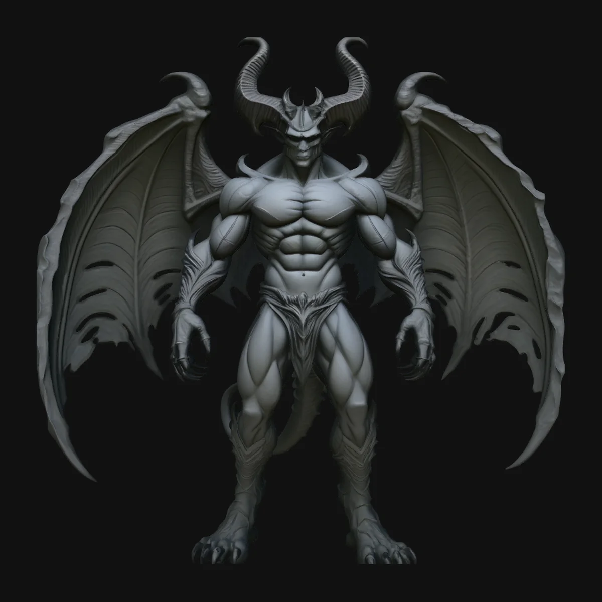 Winged Demon Lord Statue Design 2