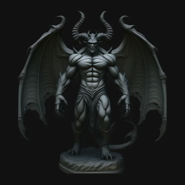 Winged Demon Lord Statue Design 3
