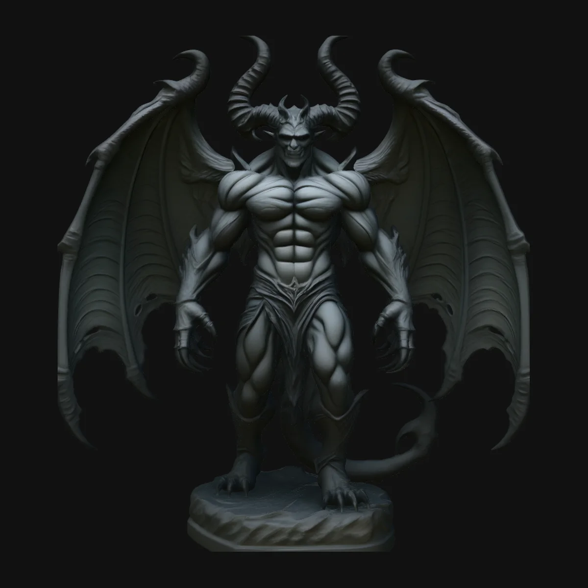 Winged Demon Lord Statue Design 3