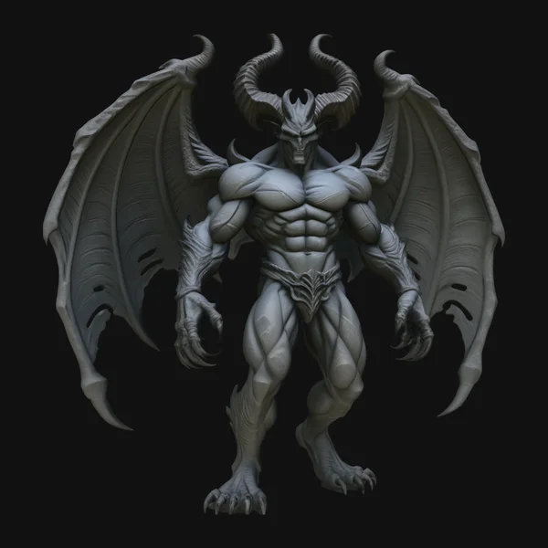 Winged Demon Lord Statue Design 4