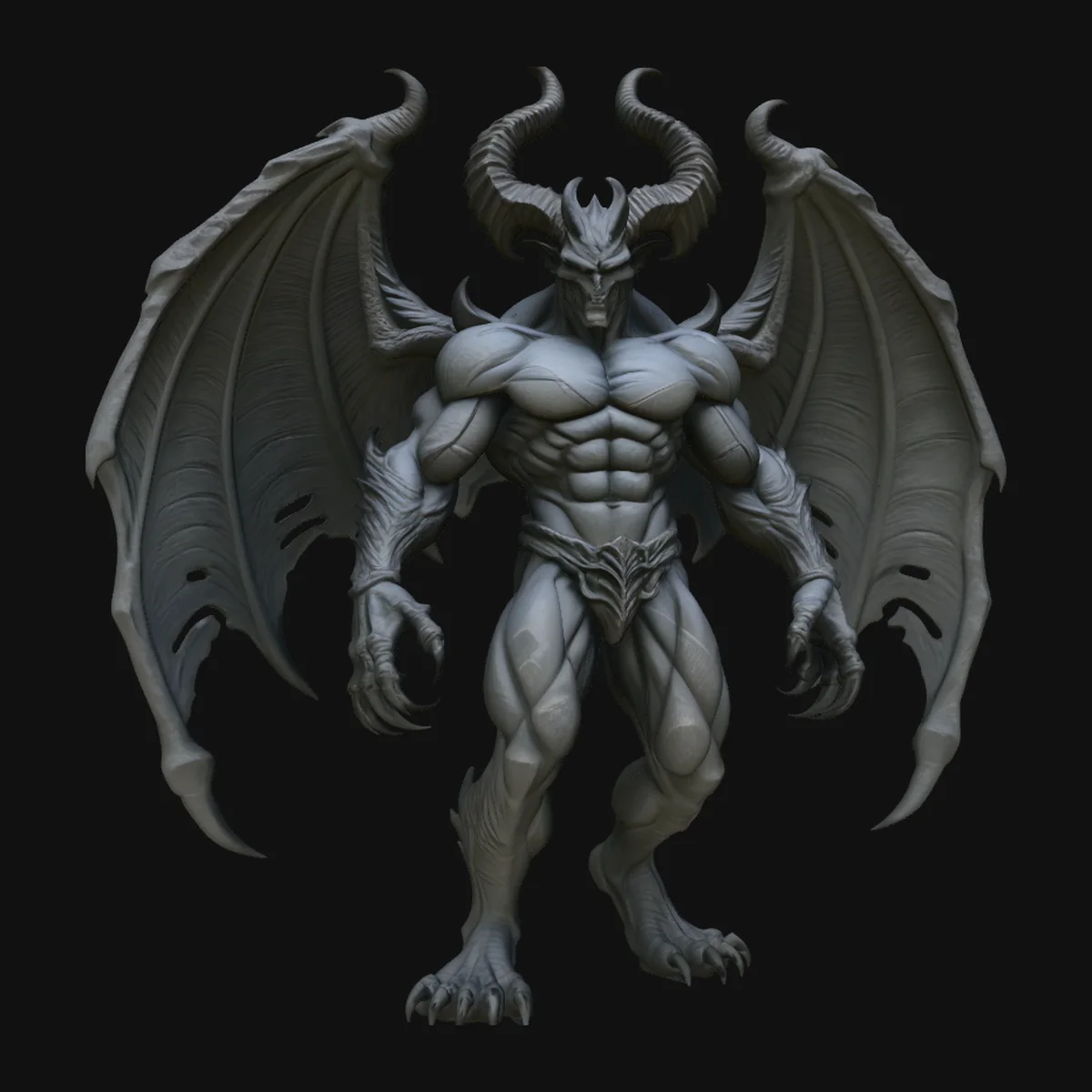 Winged Demon Lord Statue Design 4