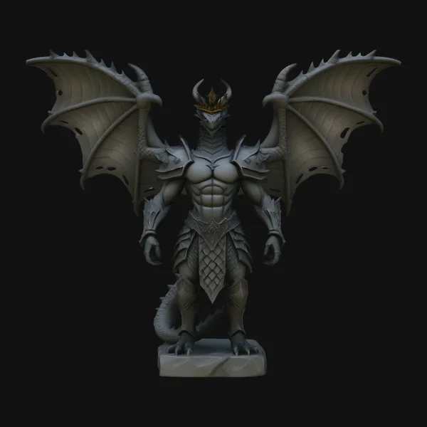 Winged Dragon Demon Statue Design 1