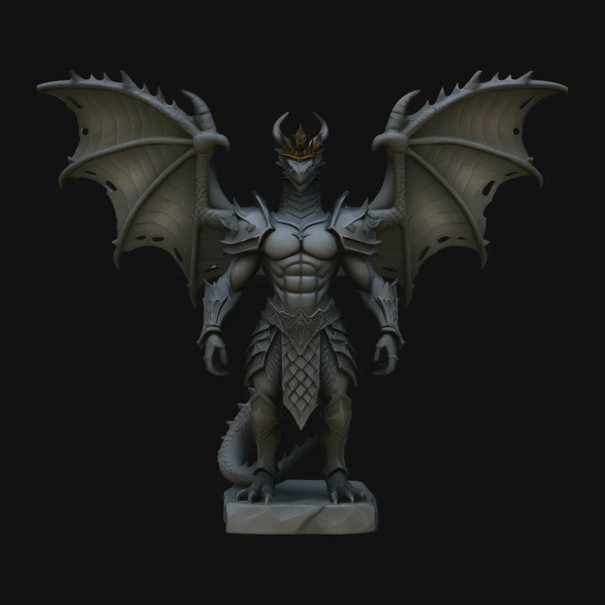 Winged Dragon Demon Statue Design 1