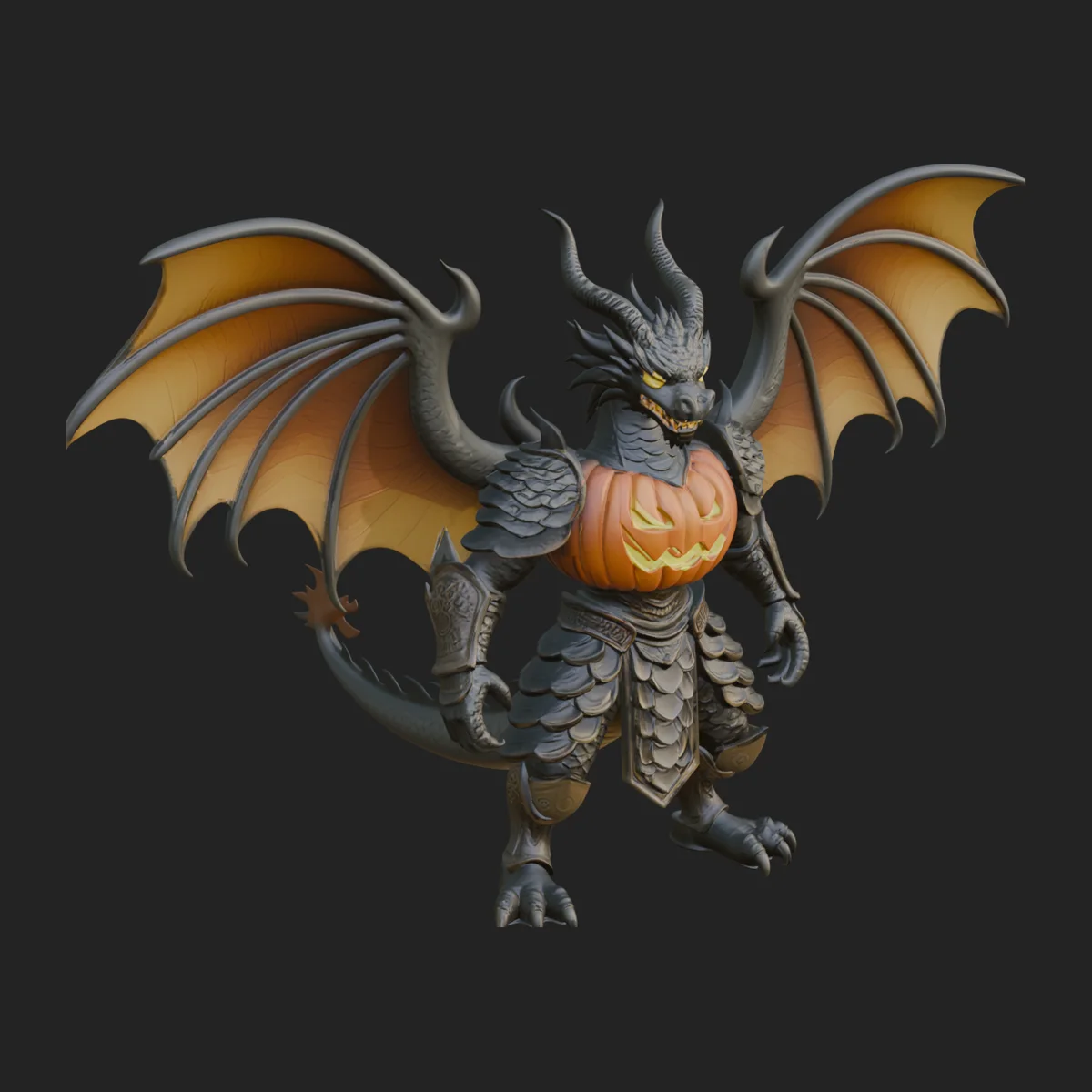 Winged Dragon Demon Statue Design 10
