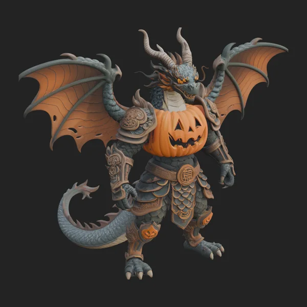 Winged Dragon Demon Statue Design 11